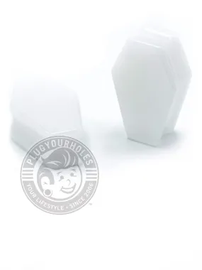 Snow Quartz Coffin Cut Stone Plugs