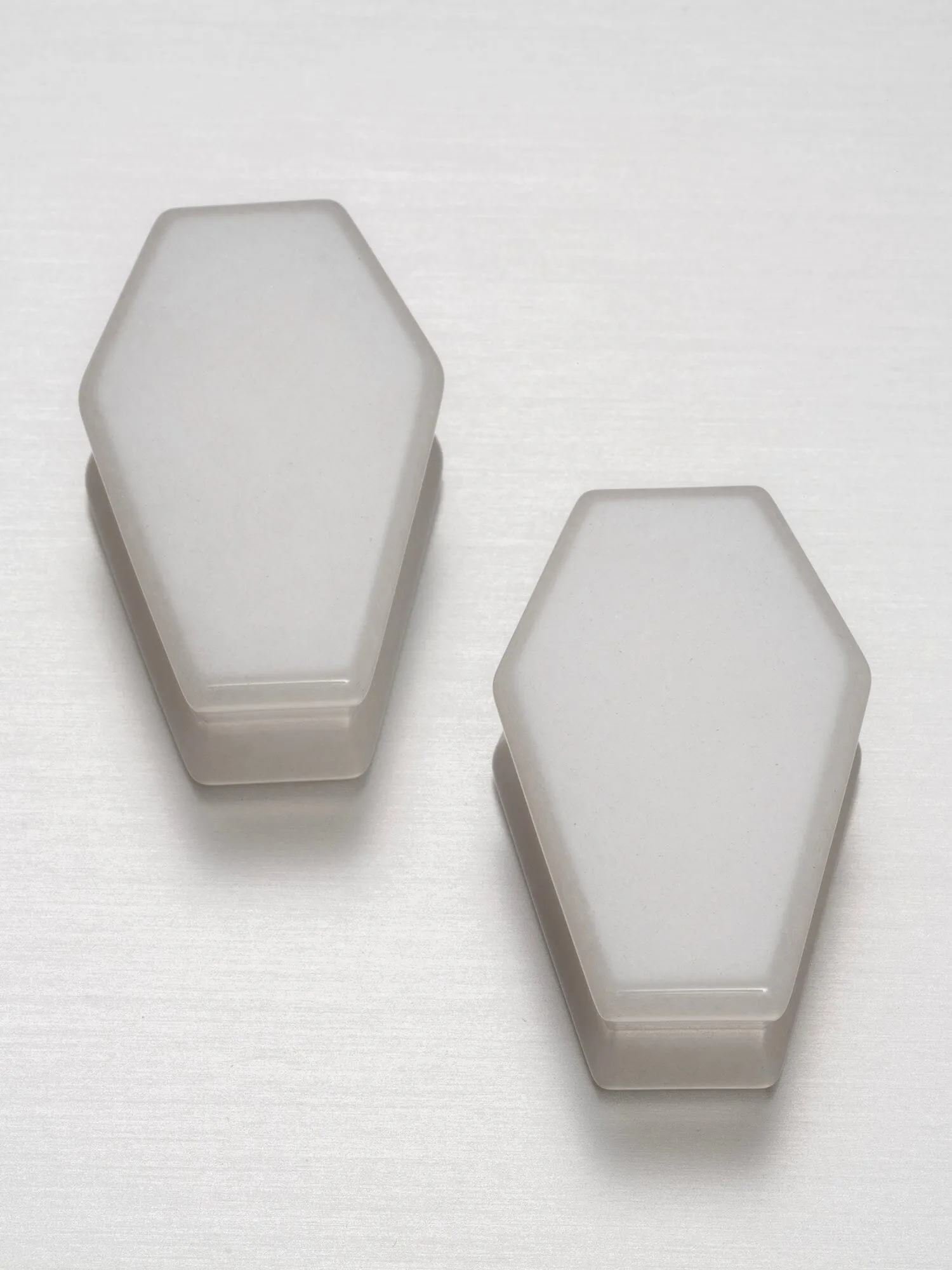 Snow Quartz Coffin Cut Stone Plugs