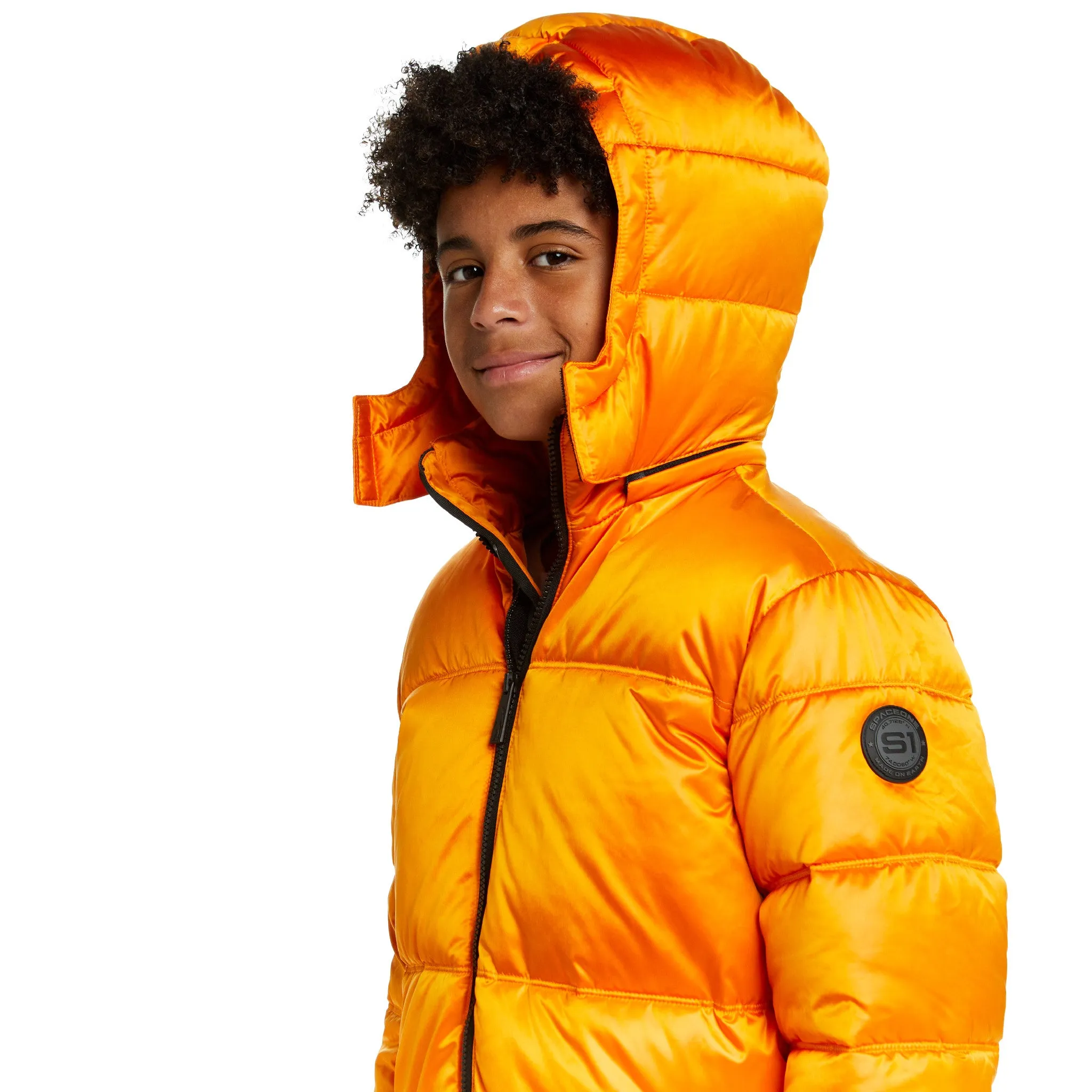 SPACEONE x Andy & Evan | Galactic Puffer Jacket | Orion Orange