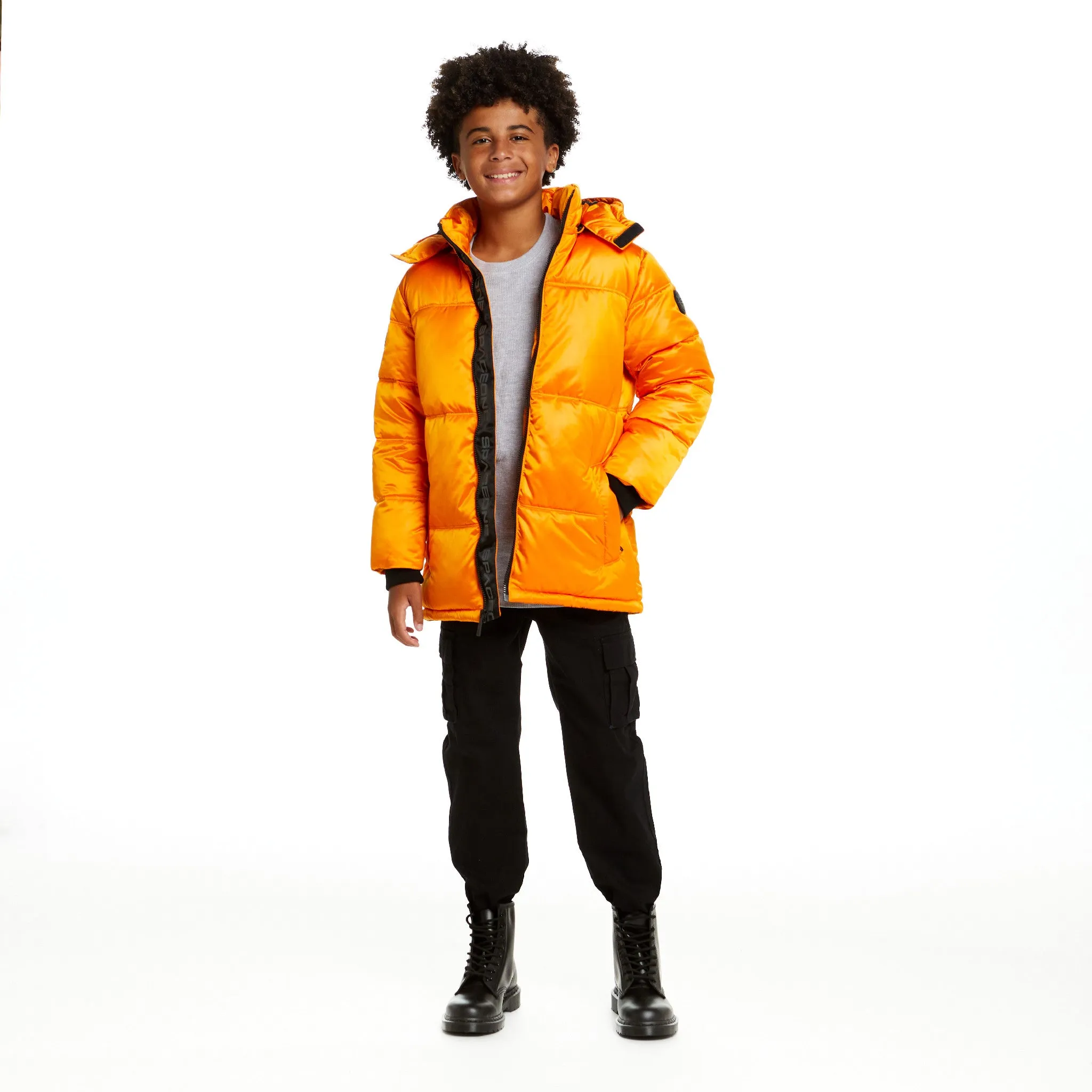 SPACEONE x Andy & Evan | Galactic Puffer Jacket | Orion Orange