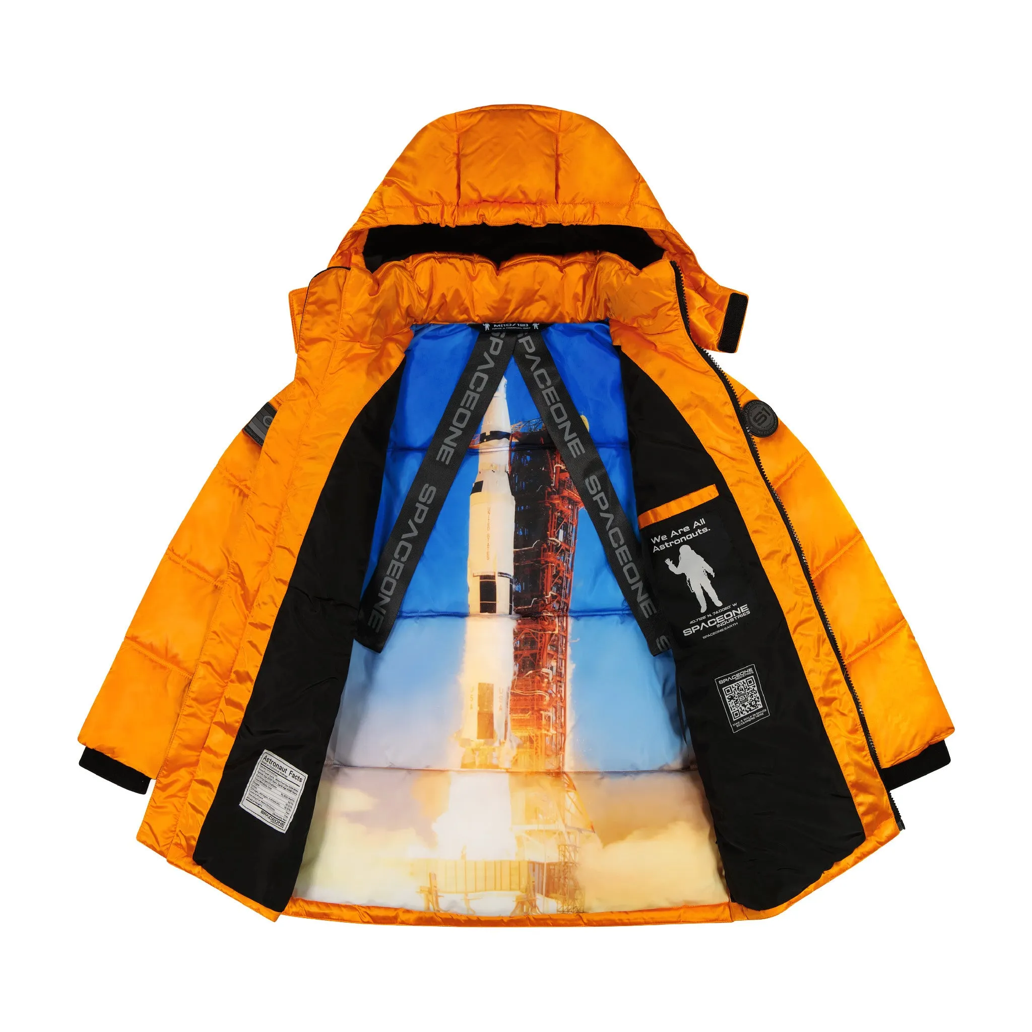 SPACEONE x Andy & Evan | Galactic Puffer Jacket | Orion Orange