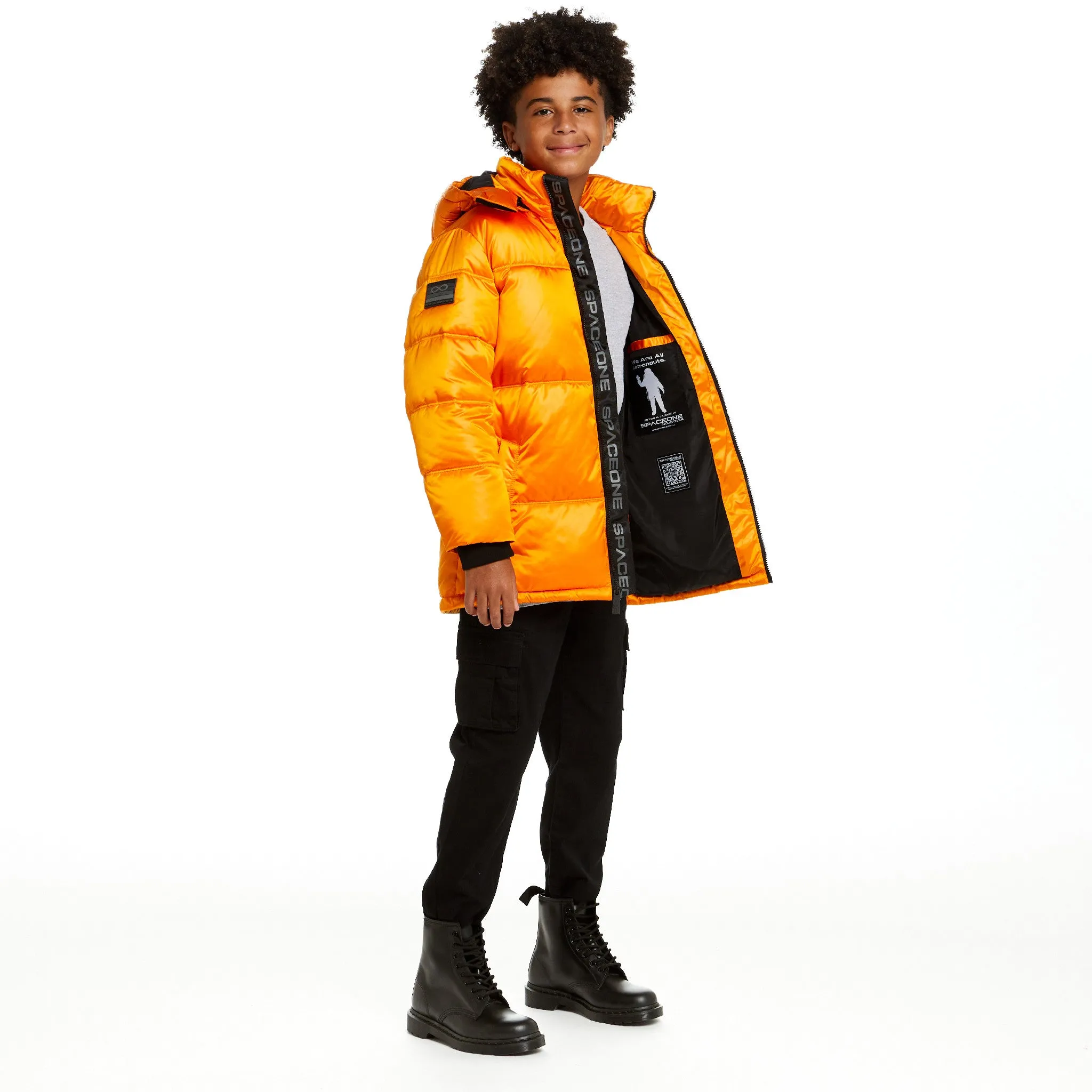 SPACEONE x Andy & Evan | Galactic Puffer Jacket | Orion Orange