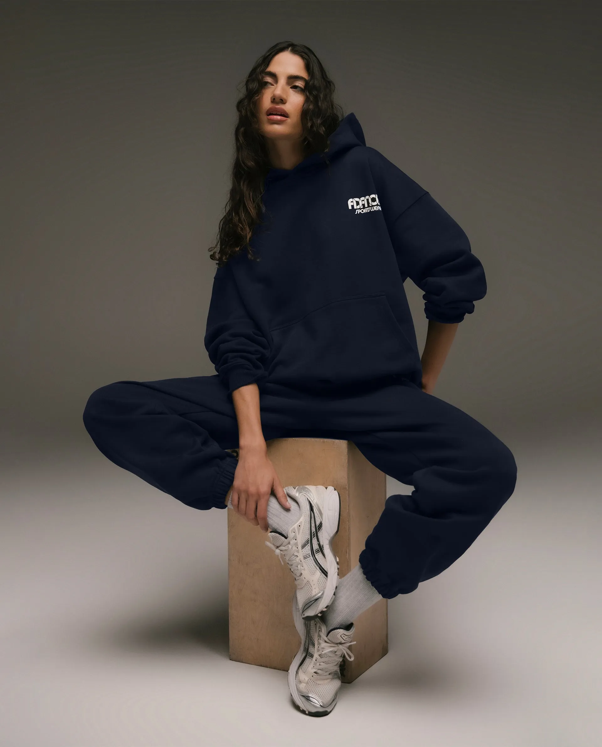 Sportswear Oversized Hoodie - Navy Blue