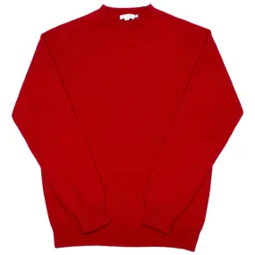 Sunspel - Lambswool Crewn Neck Sweater - Ruby Red