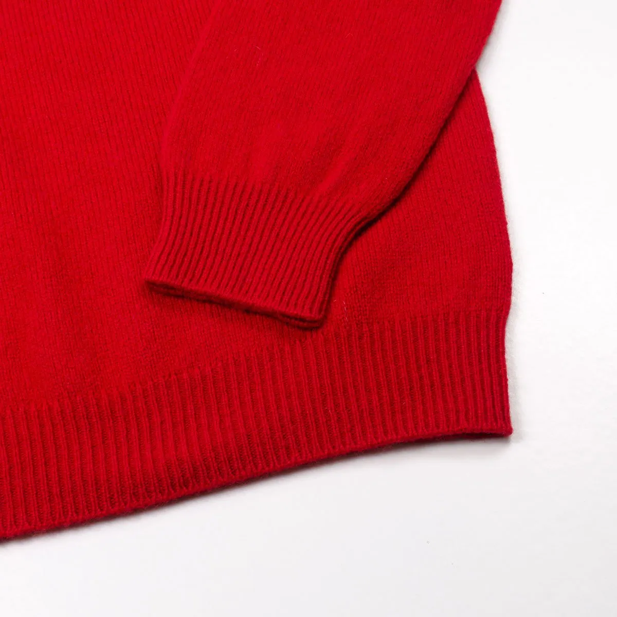 Sunspel - Lambswool Crewn Neck Sweater - Ruby Red