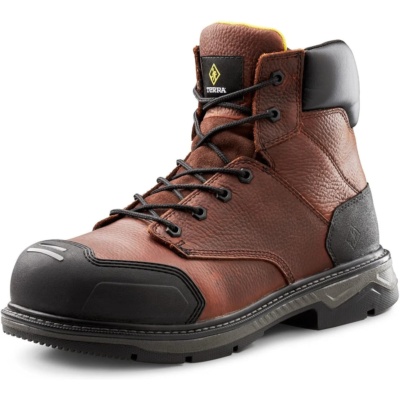 Terra Men's Patton 6" AT Waterproof Safety Work Boot -Brown- 4NS6BN