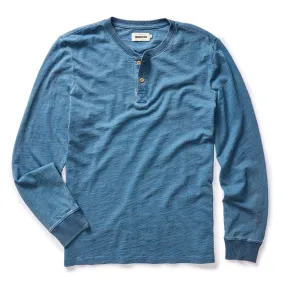 The Organic Cotton Henley in Washed Indigo