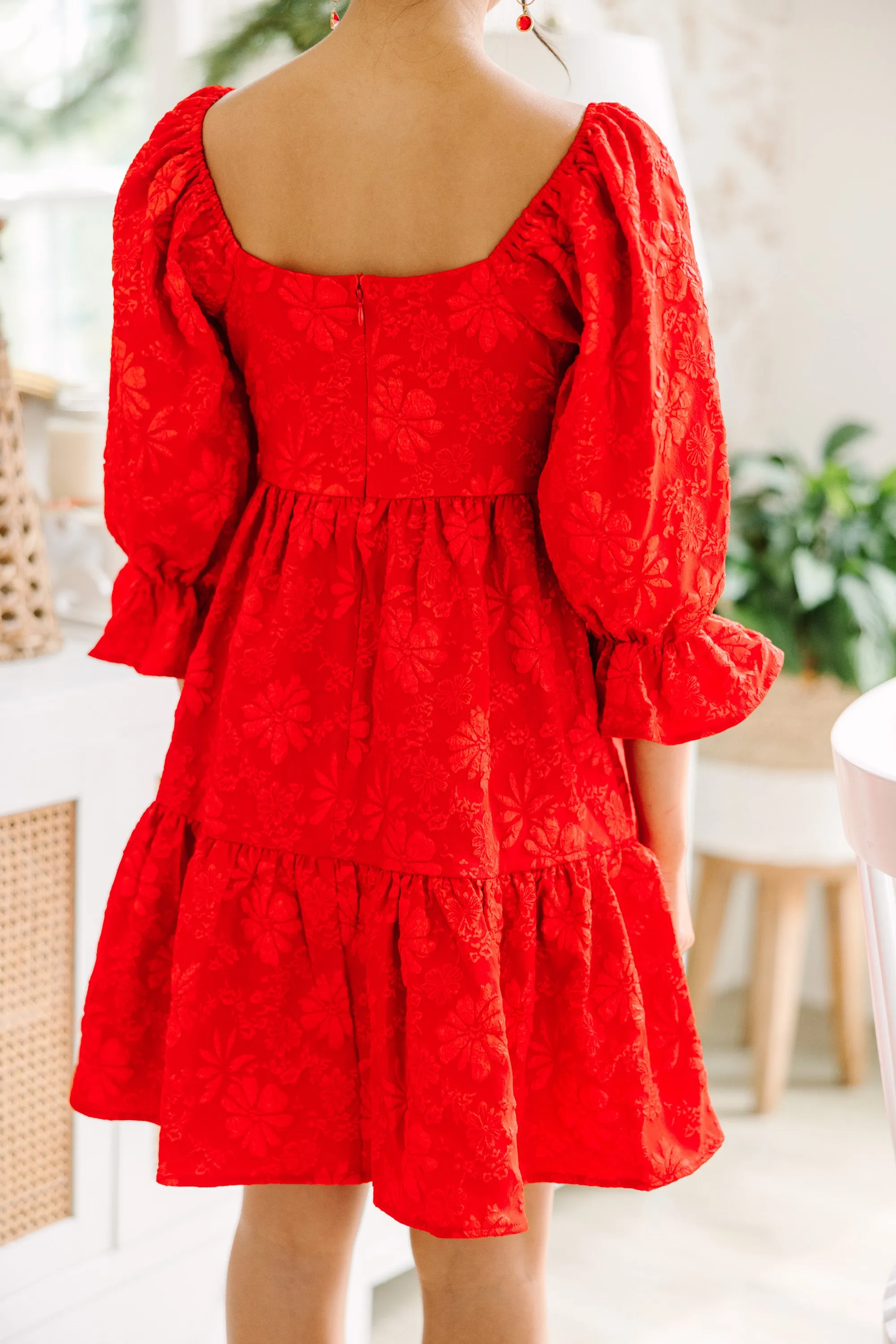 Think It Through Red Babydoll Dress