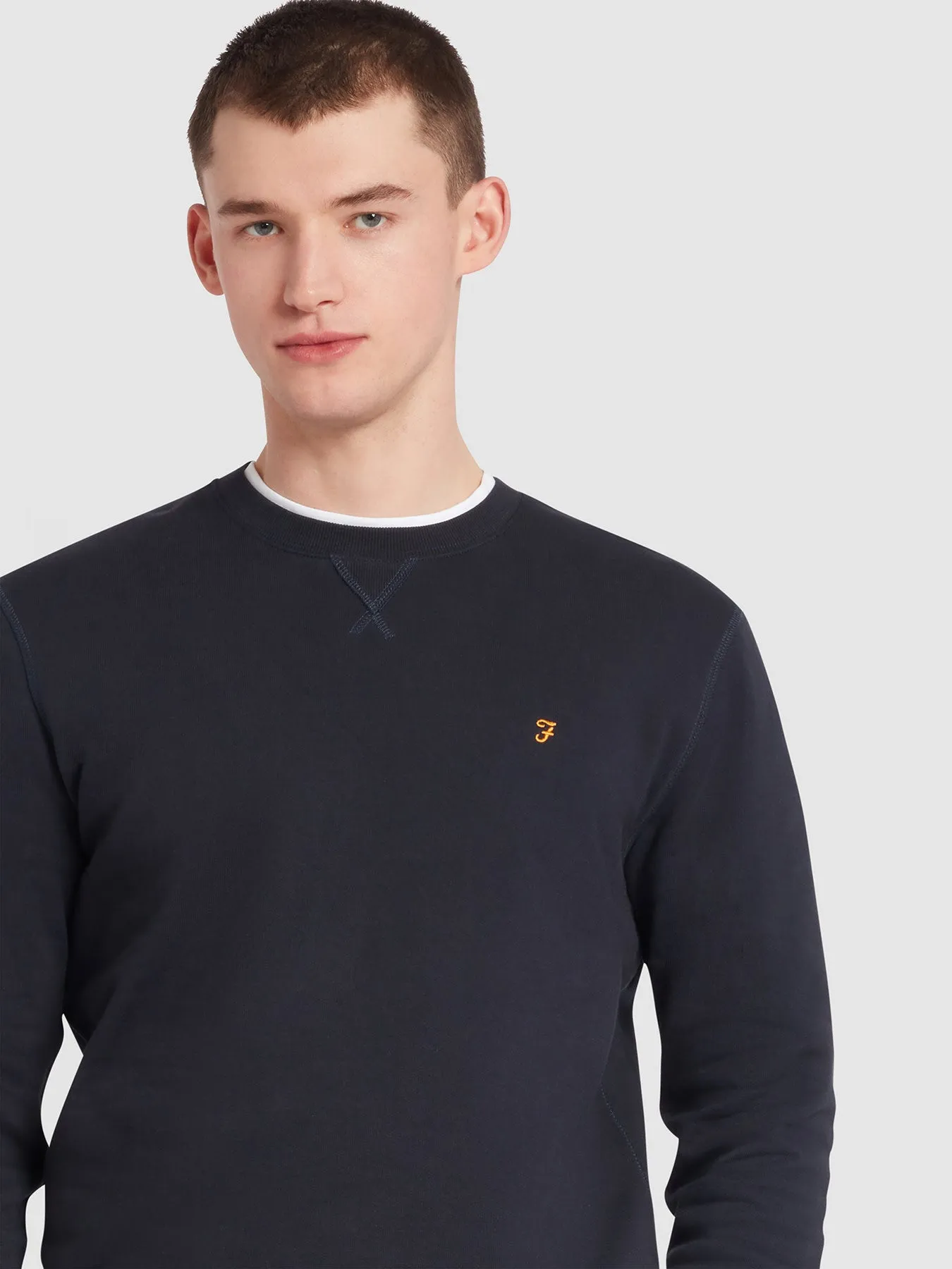 Tim Organic Cotton Crew Neck Sweatshirt In True Navy