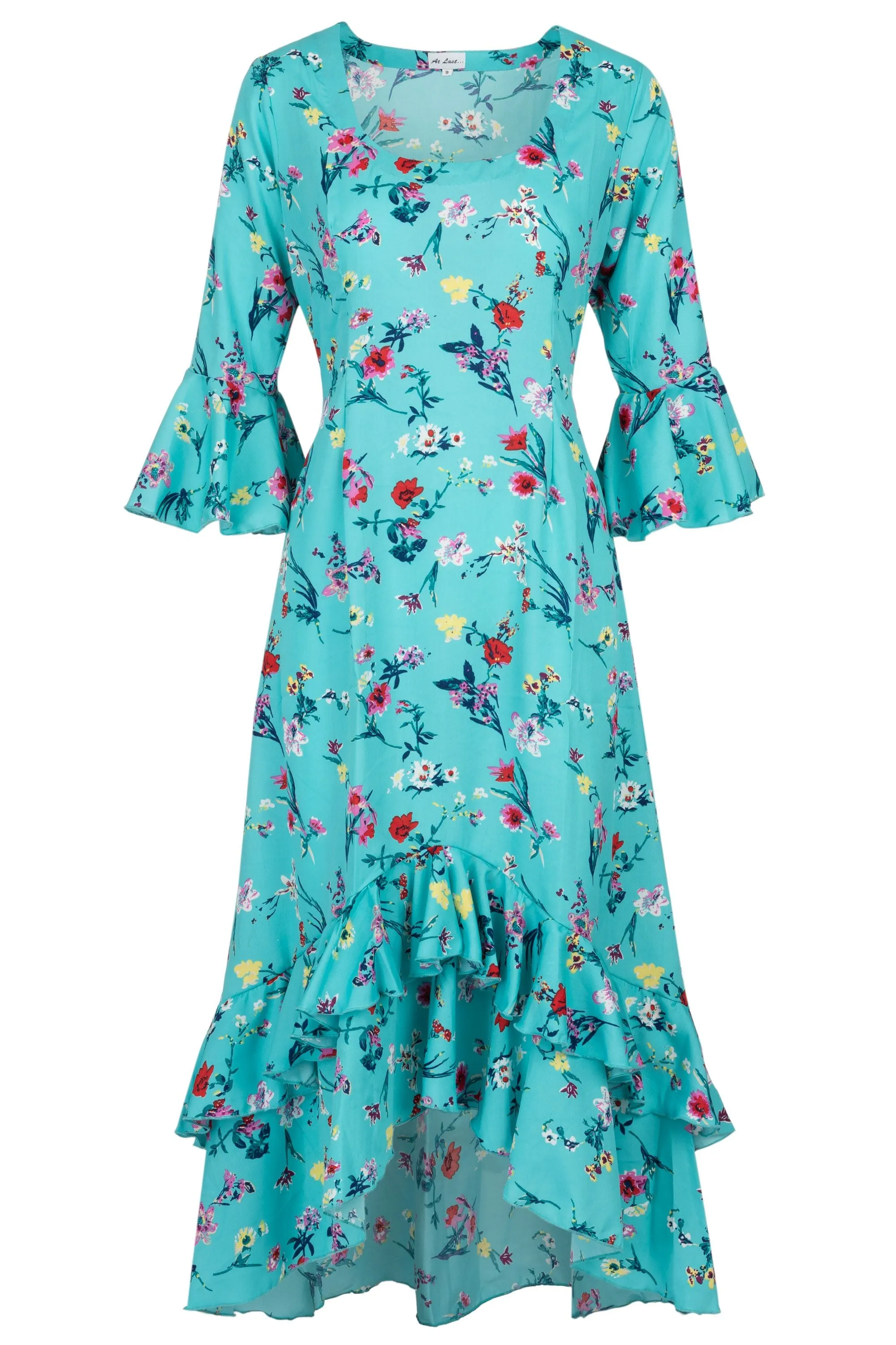 Victoria Midi Dress Turquoise Flower