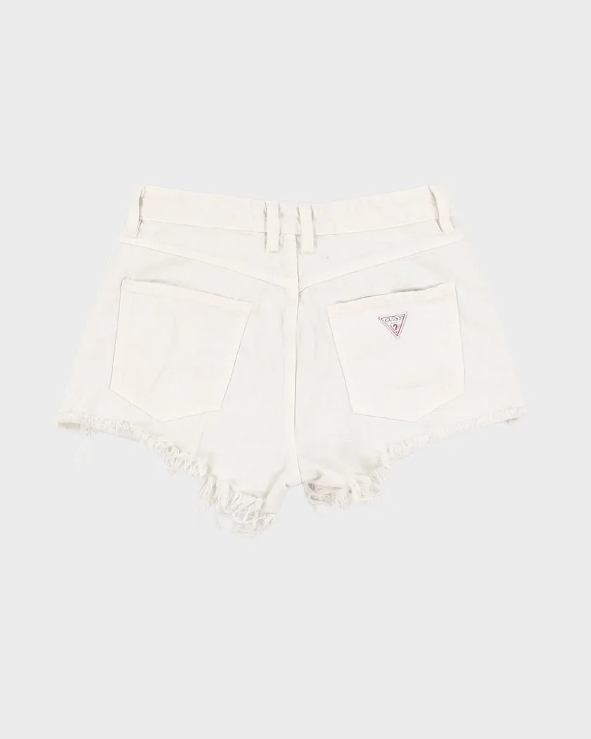 Vintage 00s Guess White Denim Shorts - W30