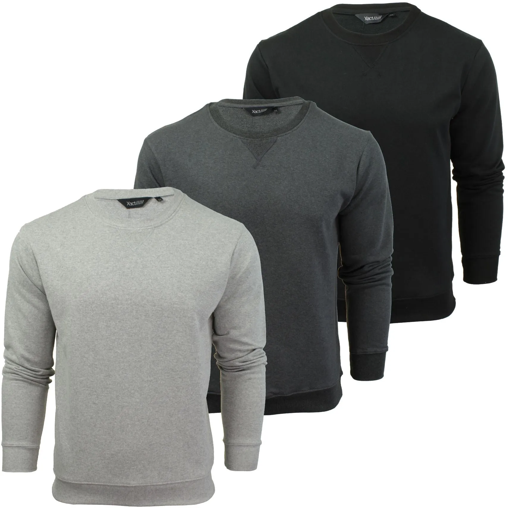 Xact Mens Crew Neck Sweatshirt Jumper - Long Sleeved