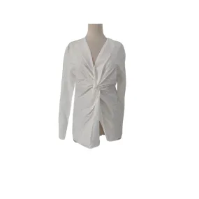 ZARA White Linen Front Knot Top | Gently Used |