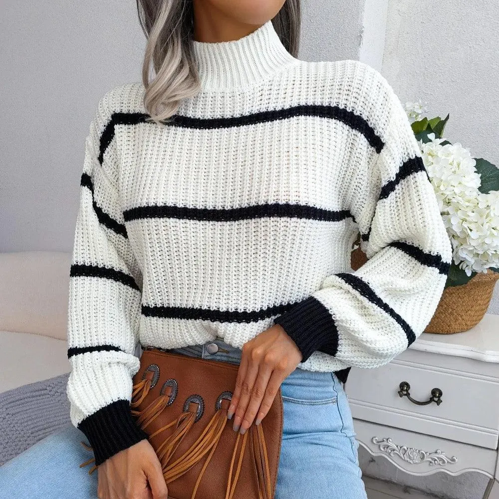 Zuma Striped Sweater in White